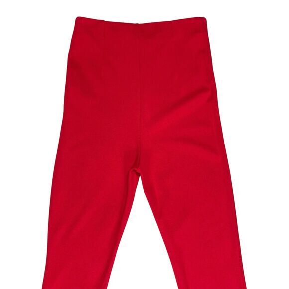 NBD Flare Pants Womens S Red Rose Shirley Temple High Rise Asymmetrical flared - Picture 7 of 15